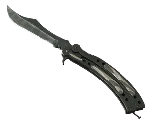 ★ Butterfly Knife | Black Laminate (Battle-Scarred)