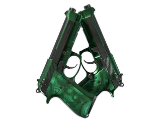 Dual Berettas | Polished Malachite (Minimal Wear)
